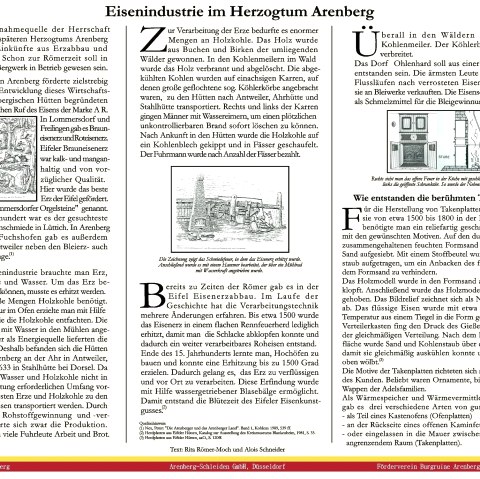 Infotafel 2 (Vorderseite), © Förderverein Burgruine Arenberg e.V.