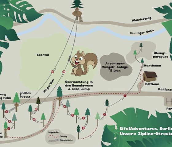 Eifel Adventures Zipline Tourkarte, © Eifel Adventures, Saxler