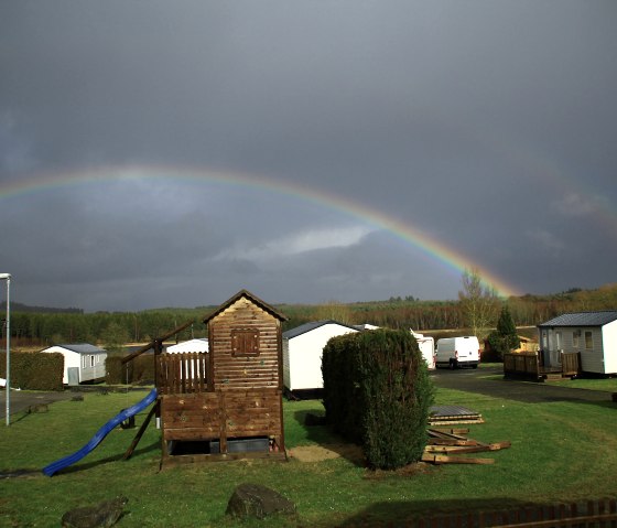 Regenbogen am Jungferweiher, © Campingplatz Jungferweiher