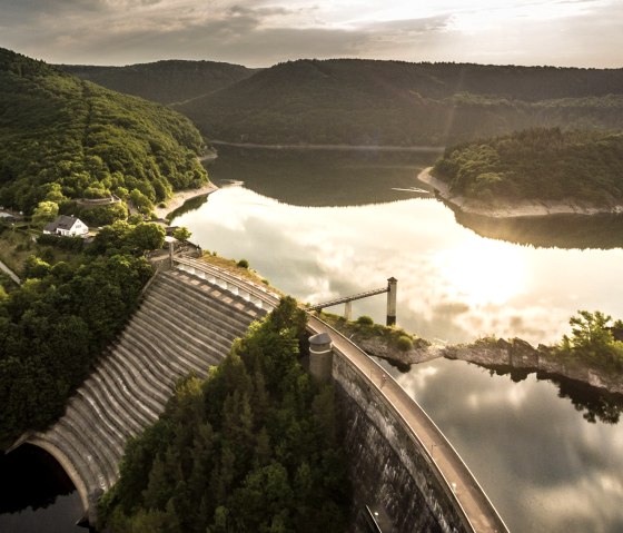 Urft dam in het ochtendlicht, © Eifel Tourismus GmbH, Dominik Ketz