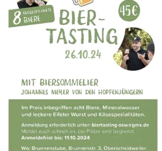 Biertasting in Oberschleidweiler