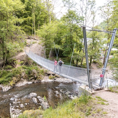 Hängebrücke über die Lieser zur Pleiner Mühle, © Celine Junker