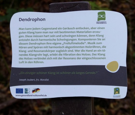 Beschilderung Dendrophon, © GesundLand Vulkaneifel