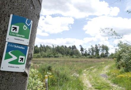 Wegweisung, Eifelspur Heideheimat, © Nordeifel Tourismus GmbH