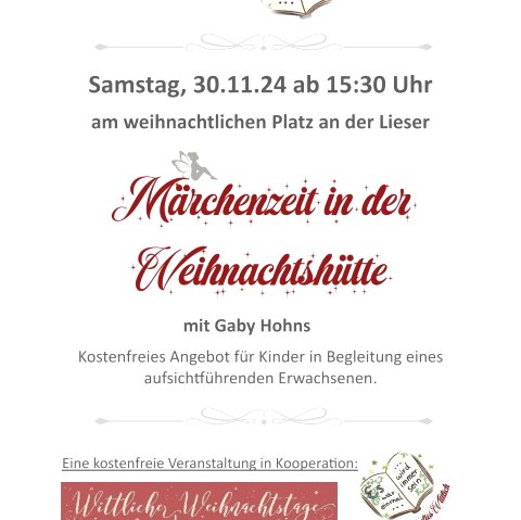 Märchenzeit in der Weihnachtshütte