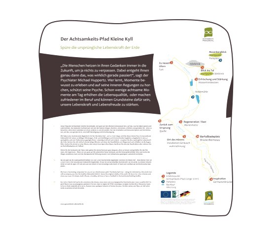 Tafel Einstimmung Achtsamkeitspfad, © GesundLand Vulkaneifel GmbH