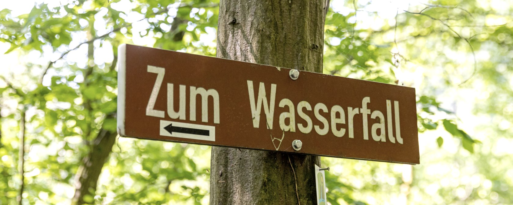 Wegweiser &quot;Zum Wasserfall&quot; , © Eifel Tourismus GmbH, AR shapefruit AG