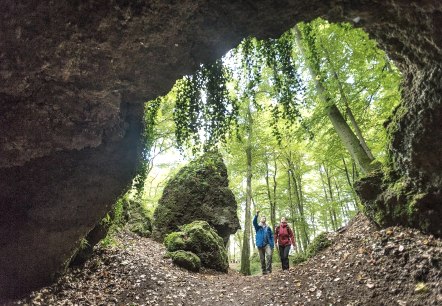 Birresborner Eishöhlen Blick aus der Höhle, © Eifel Tourismus GmbH, Dominik Ketz