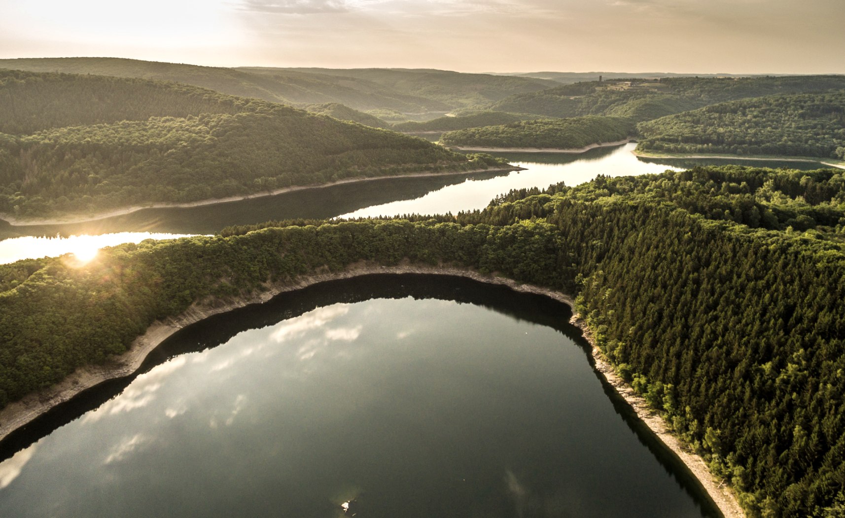 Nationalpark Eifel: Panorama Rursee mit Urfttalsperre, © Eifel Tourismus GmbH/D.Ketz