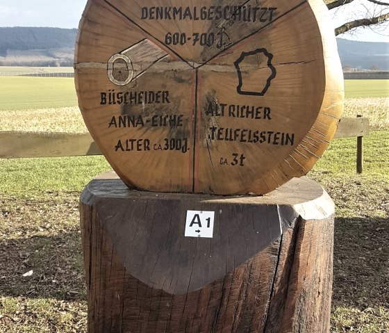 Hinweisetafel an der Dicken Eiche, © Tourist Information Wittlich Stadt & Land