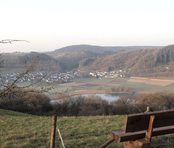 Aussicht vom Landesblick auf das Meerfelder Maar