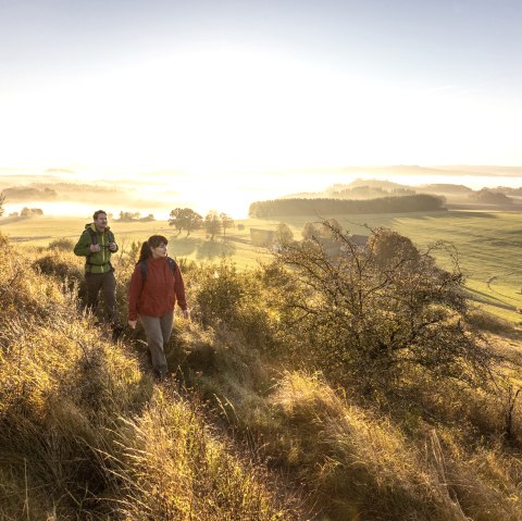 Zwei Wanderer auf dem Eifelsteig, Rother Kopf, © Eifel Tourismus, Dominik Ketz