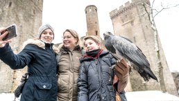 Adler und Wolfspark Kasselburg mit Gästen, © Eifel Tourismus GmbH, Dominik Ketz