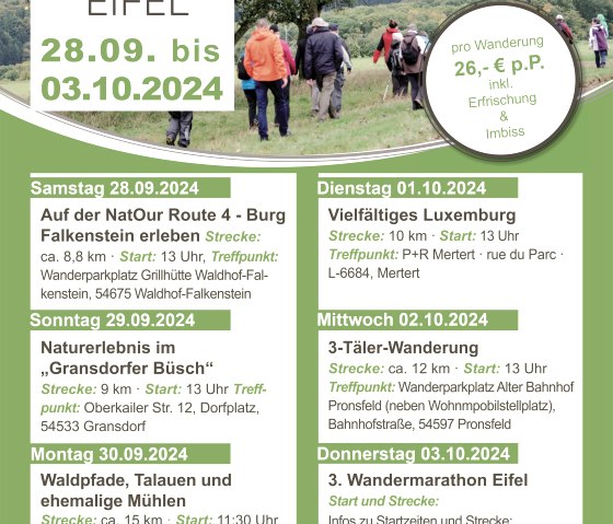 Plakat Wanderwoche, © Tourist-Info Bitburger Land