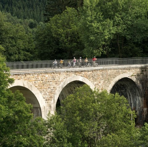 Radtouren Eifel: Bahntrassenradwege führen über Viadukte wie hier bei der Vennbahn., © vennbahn.eu