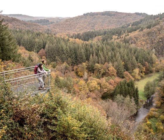 Blick ins Tal von Aussichtsplattform Burgberg, © Eifel Tourismus GmbH, Dominik Ketz