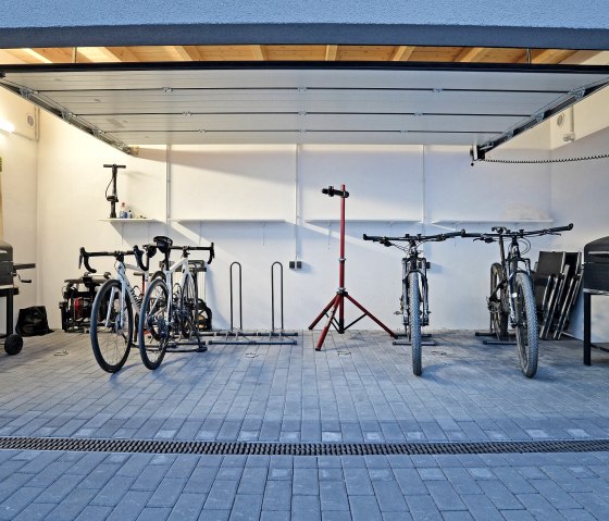 verschließbare Radgarage, © Ferienhäuser Brieden