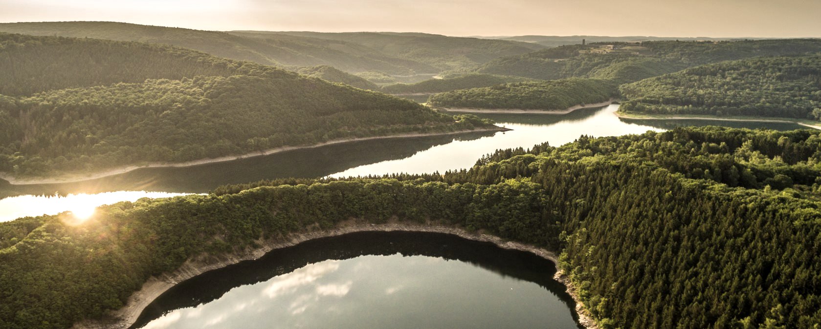 Nationalpark Eifel: Panorama Rursee mit Urfttalsperre, © Eifel Tourismus GmbH/D.Ketz