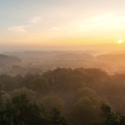 Sonnenaufgang von Booser Eifelturm am Stumpfarmweg, © Laura Rinneburger