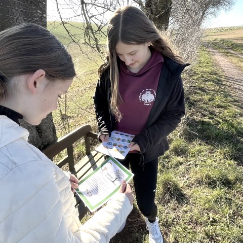 Kinder beim Wander-Bingo, © Tourist-Information Bitburger Land