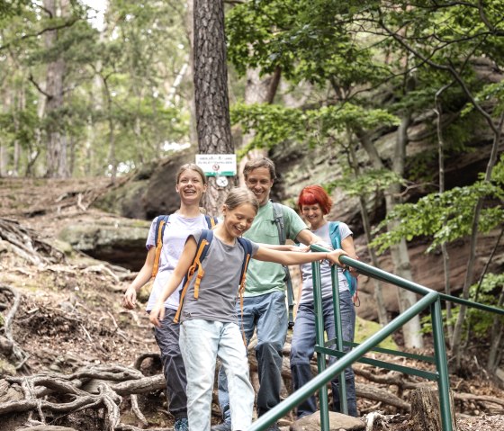 Kleiner Abstieg an den Kletterfelsen, © Eifel Tourismus GmbH Tobias Volmer