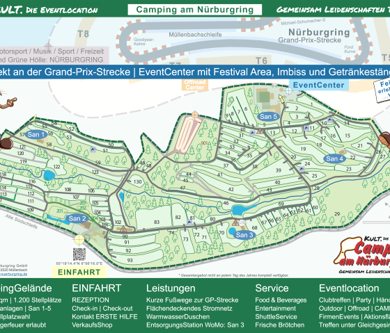 GELÂNDEPLAN | Camping-Events-Nürburgring, © Camping am Nürburgring GmbH, 53520 Müllenbach