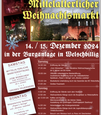 Mittelalterlicher Weihnachtsmarkt, © Ritterorden Welschpilliche e.V.