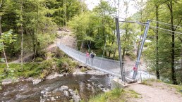 Hängebrücke über die Lieser zur Pleiner Mühle, © Celine Junker